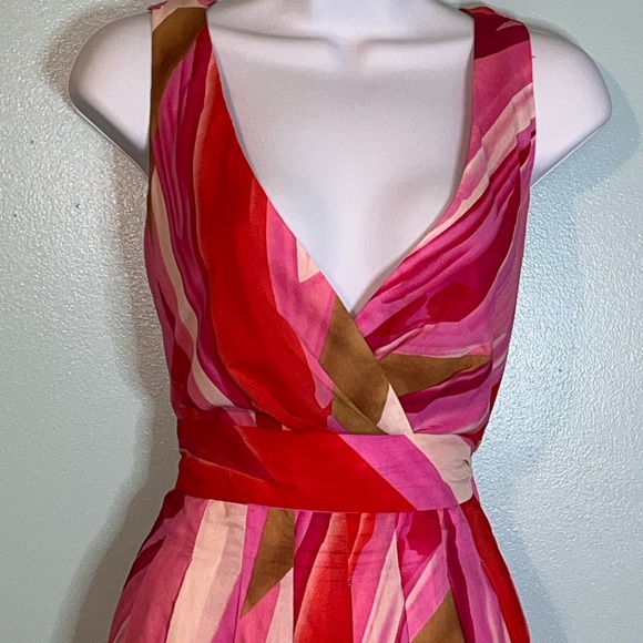 Dressbarn Dress Size 14 Sleeveless Multi Color Mid Length - Picture 4 of 11